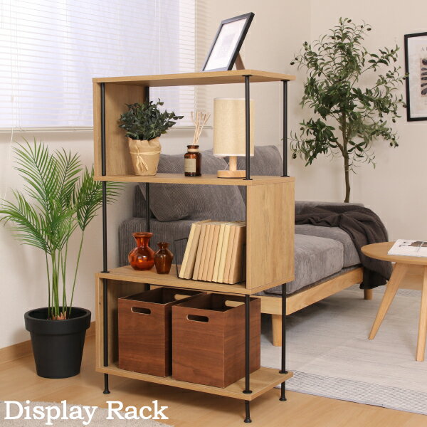 樂天商城 - EZBO ツイストロックS型ディスプレイラック4段 OAK NA オークナチュラル ラック 収納家具 シェルフ インテリア家具 北欧 おしゃれ シンプル ナチュラル