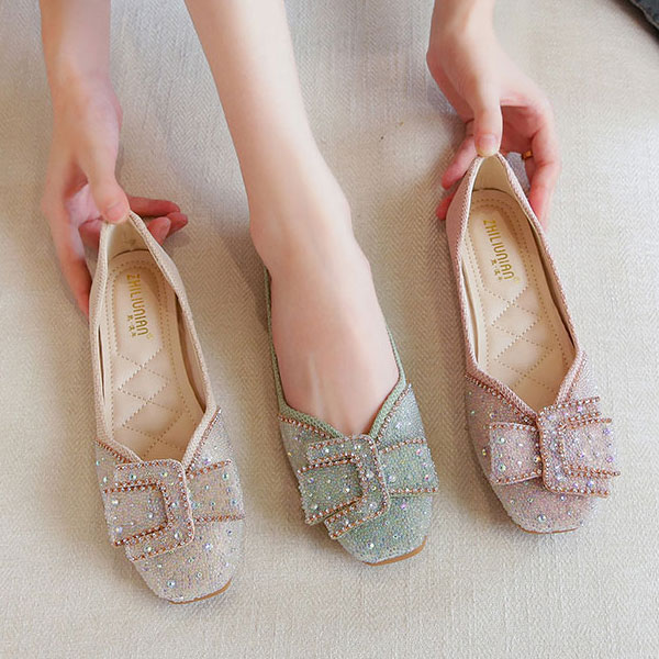 パンプス レディース オフィス カジュアル 履きやすい フラット 大人っぽい 春 夏 歩きやすい ベージュ グリーン ピンク