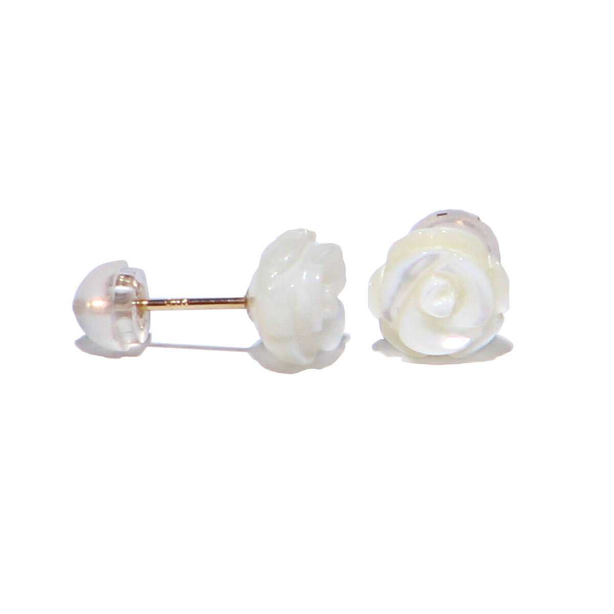 6月誕生石 直径8mmの薔薇 マザーオブパール K10 ピアス【8mm】【6月 誕生石】アコヤガイ 冠婚葬祭 月の雫 遊色効果 人魚の涙 天然石 上品 子宝 安産 ジューンブライド アクセサリー ジュエリー パワーストーン メンズ レディースの商品画像 2