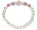 ローズクォーツ&アメジスト&インカローズ 儚げ ブレスレット【2月 7月 10月 誕生石】【15cm 16.5cm 18cm】浄化 健康 リズム ギフト 数珠 ...