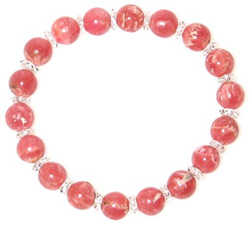 A インカローズ＆水晶 8mm ブレスレット【15cm 16.5cm 18cm】【4月7月 誕生石】ロードクロサイト クリスタル クオーツ 天然石 数珠 アクセサリー ジュエリー パワーストーン メンズ レディース