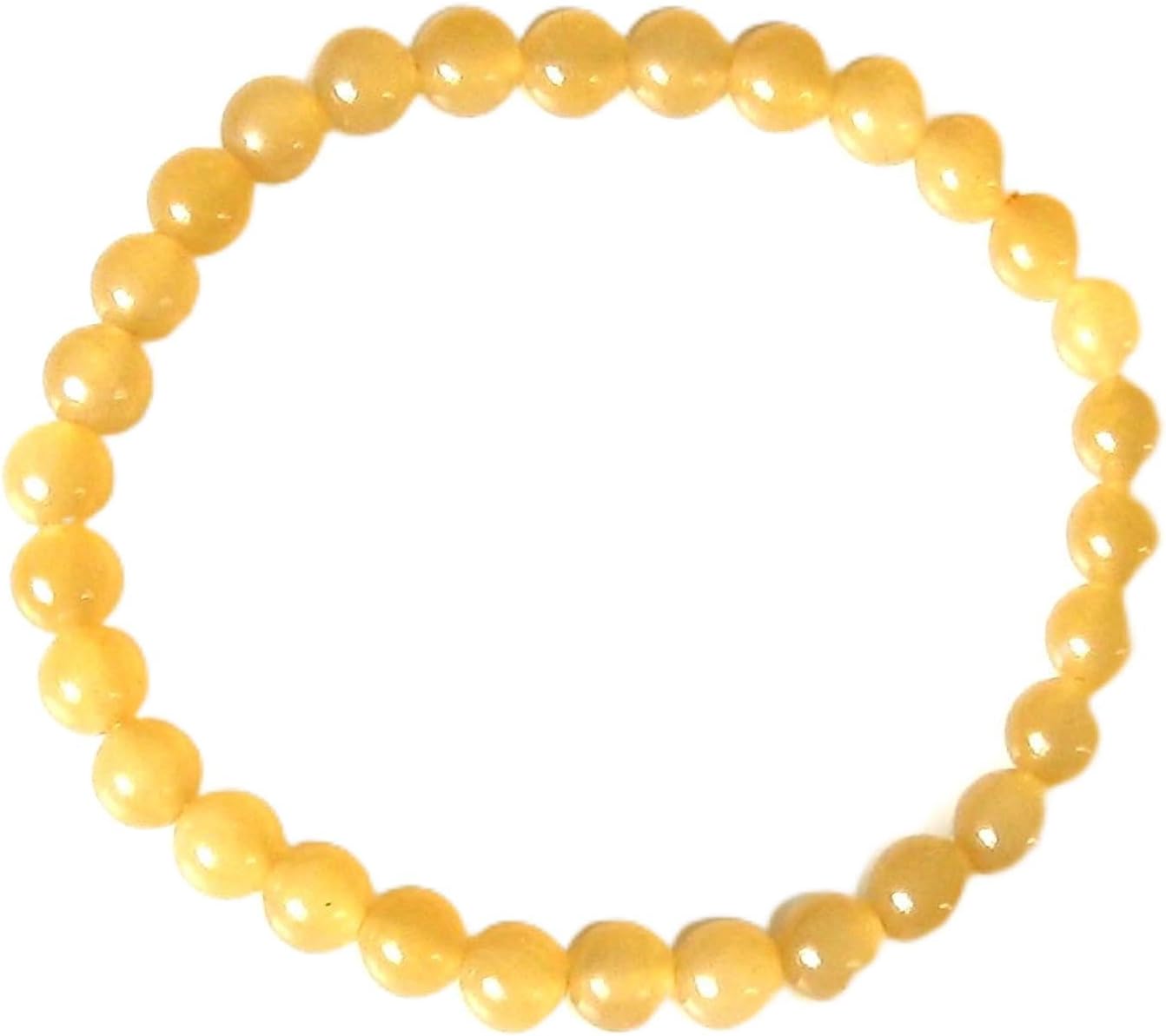 イエローカルサイト (黄翡翠) 6mm ブレスレット 【5月 誕生石】【15cm 16.5cm 18cm】ジェード ジェイド 成功・繁栄・長寿・幸福・安定 宝石...