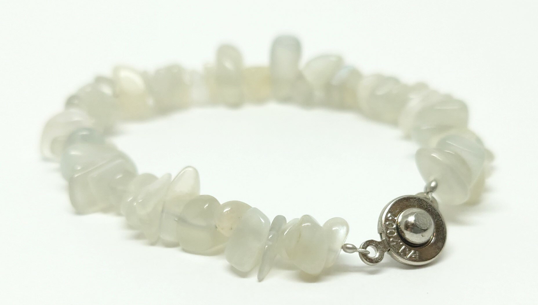 ムーンストーンタンブルチップブレスレット ブレスレット【6月 誕生石】【15cm 16.5cm 18cm】【留め金具ニューホック使用、便利!】月長石 幸福 恋を...