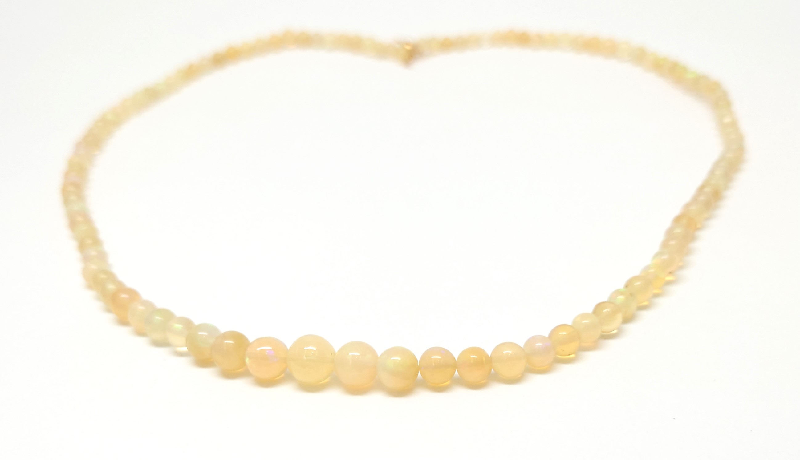 プレシャスオパール ボールカット K18 グラデーションチョーカー 【38cm 40cm 42cm 45cm】【10月 誕生石】蛋白石 淡白石 天使の石 宝石の女王 ホープストーン 希望 生命力 寛容 安定 天然石 アクセサリー パワーストーン ジュエリー