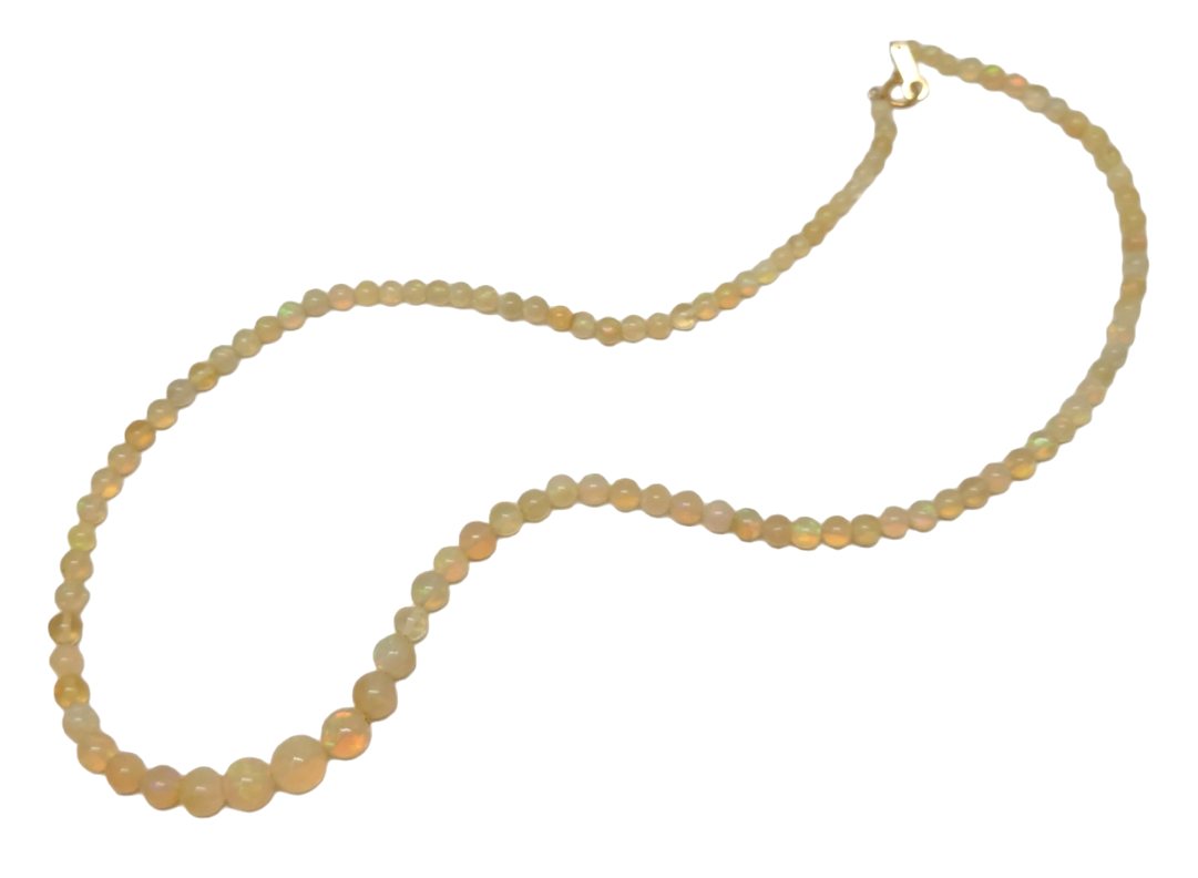 プレシャスオパール ボールカット K18 グラデーションチョーカー 【38cm 40cm 42cm 45cm】【10月 誕生石】蛋白石 淡白石 天使の石 宝石の...