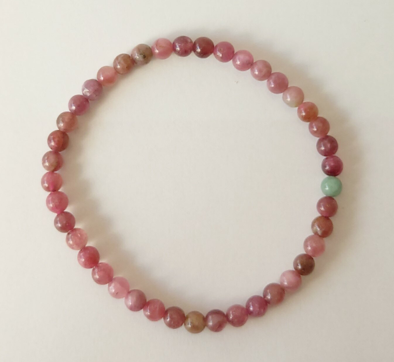 ピンクトルマリン (グリーンミックス) マダガスカル産 4.5~5mm ブレスレット【15cm 16.5cm 18cm 20cm】【10月 誕生石】電気石 歓喜...