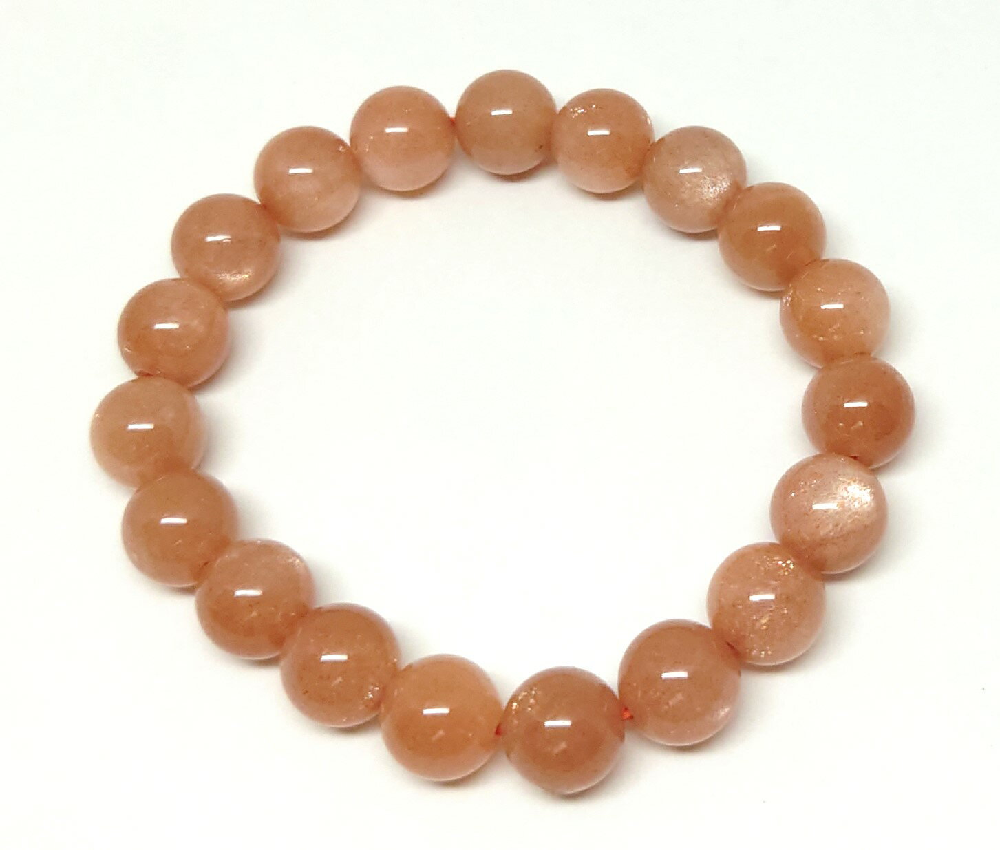 AAA オレンジムーンストーン 10mm 輝き ブレスレット【6月 誕生石】【15cm 16.5cm 18cm】月長石 幸福 恋を呼ぶ 天然石 数珠 アクセサリ...