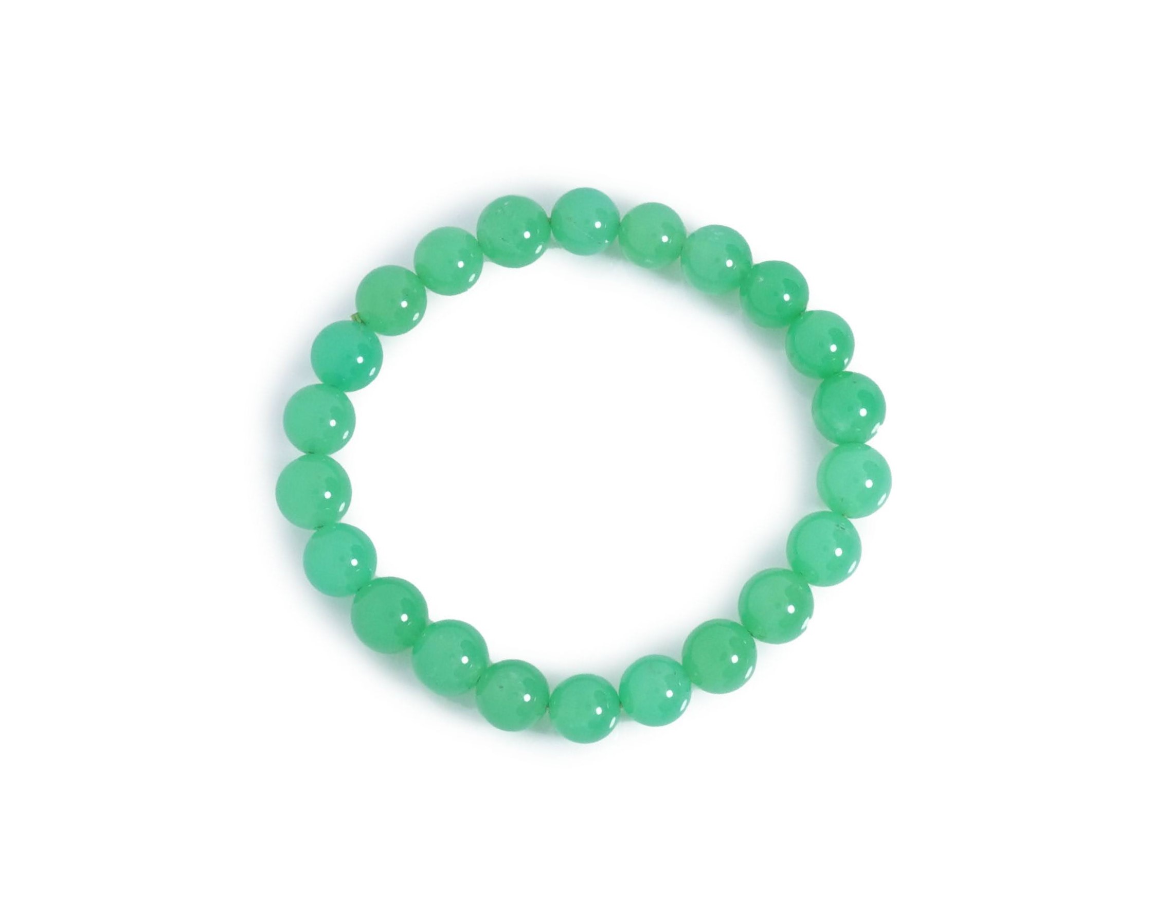 宝石質AAA クリソプレーズ 8mm ブレスレット 鑑別書付き【15cm 16.5cm】【5月 誕生石】玉髄 安定 勇気 希望 天然石 数珠 アクセサリー ジュ...