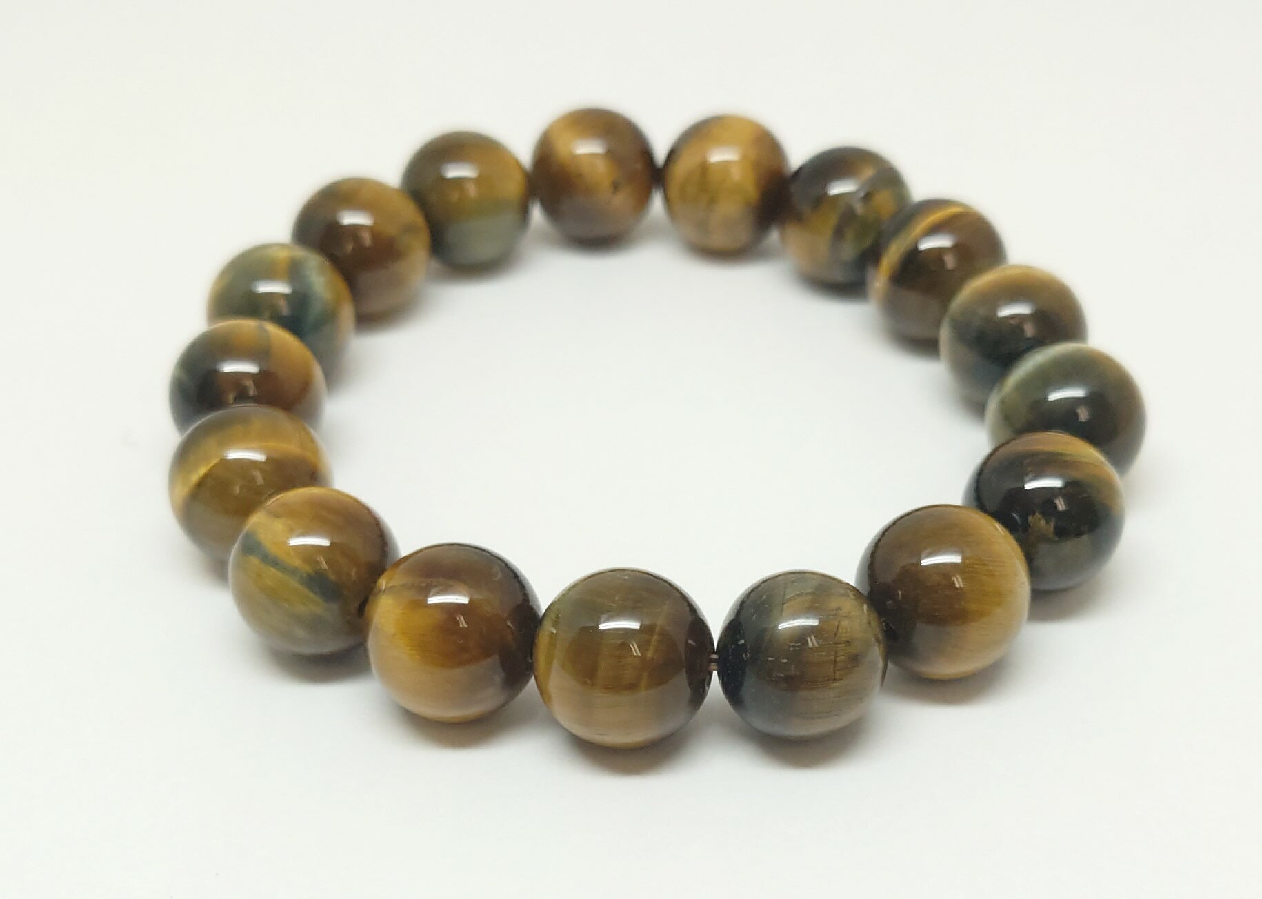 AA バイカラータイガーアイ 12mm ブレスレット【15cm 16.5cm 18cm 20cm 22cm】【10月 誕生石】虎目 ギフト プレゼント 行動力 直観力パ..