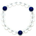 最高級AAA ラピスラズリ&水晶 10mm ブレスレット 【4月 12月 誕生石】【15cm 16.5cm 18cm】瑠璃 天然石 パワーストーン メンズ レデ...