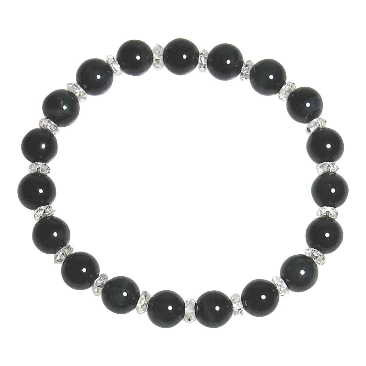 AAグレード 美しい ホークスアイ(ブルータイガーアイ)8mm&水晶ブレスレット【16.5cm 18cm 20cm】【4月 10月 誕生石】虎目 クォーツ 数珠...