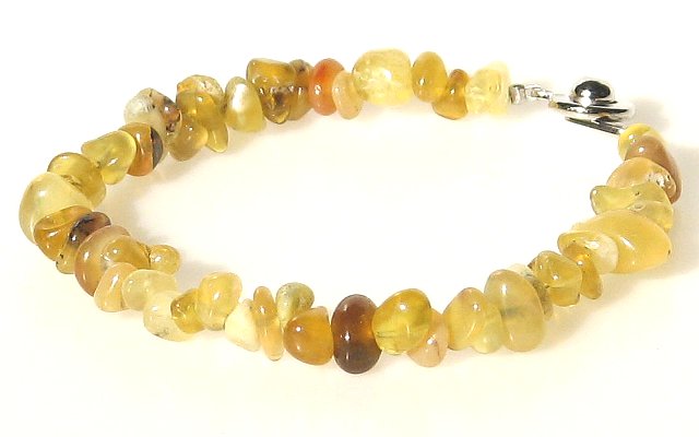 イエローオパール タンブルチップブレスレット 【15cm 16.5cm 18cm】【10月 誕生石】 白石 天使の石 数珠 念珠 天然石 パワーストーン レディ...