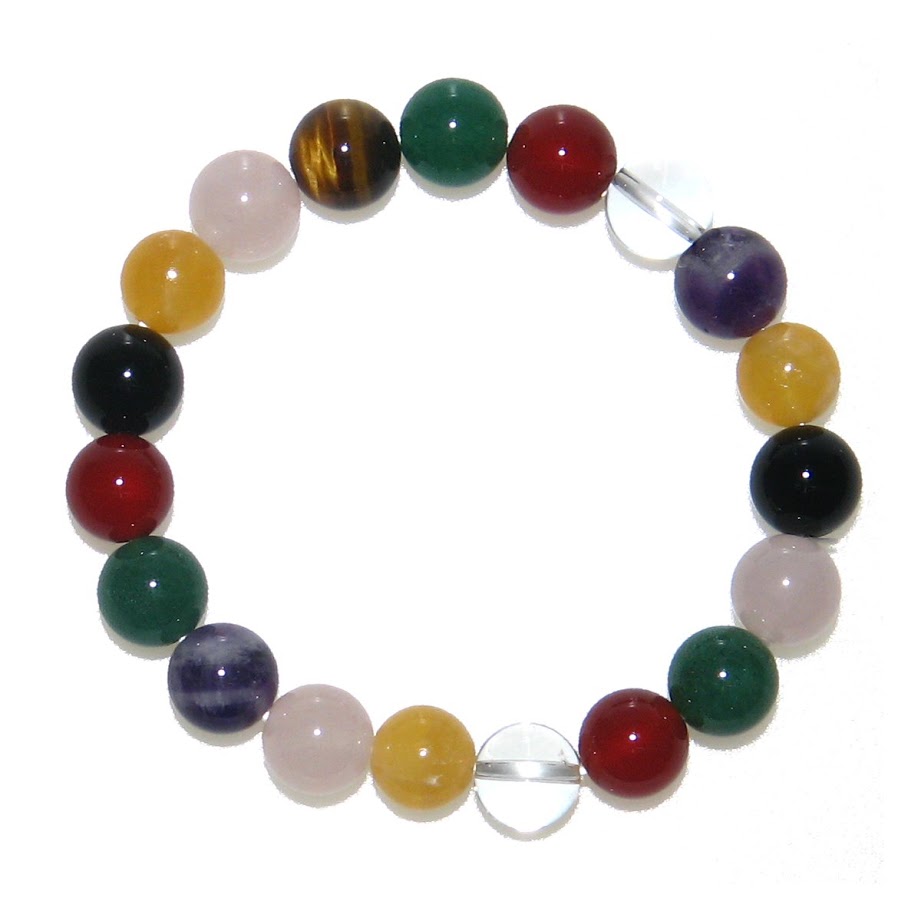 アメジスト & アベンチュリン & タイガーアイ etc. 夢をかなえる水晶系7色ブレスレット【18cm】浄化 健康 リズム ギフト 数珠 念珠 天然石 パワー...