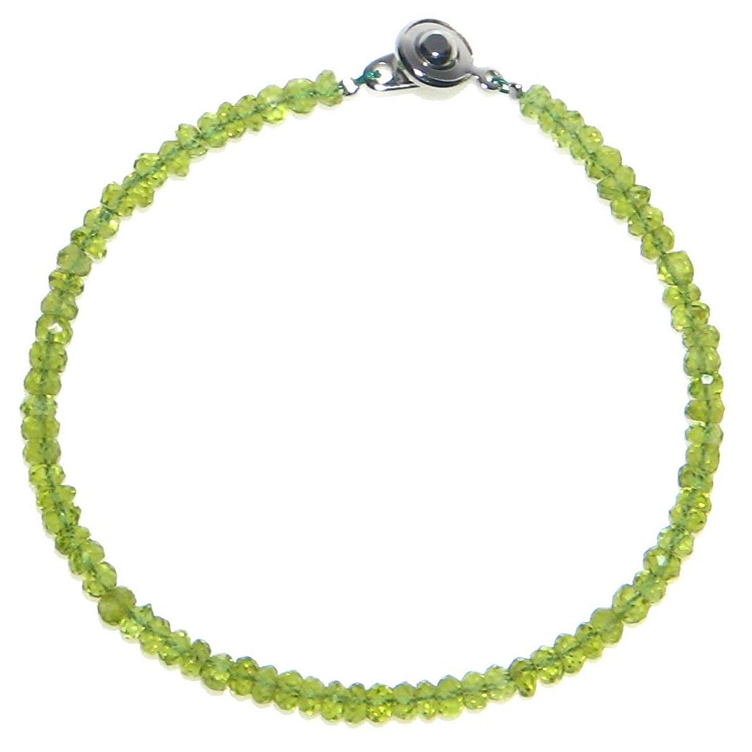 ペリドット ボタンカット 4mm ブレスレット【8月 誕生石】【15cm 16.5cm 18cm 20cm】ポジティブ 夫婦の幸福 太陽の石 浄化 健康 リズム...