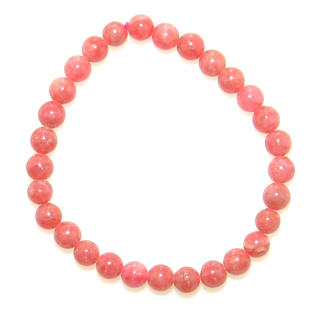 高級AA 縞模様の少ない インカローズ (ロードクロサイト) 6〜6.5mm ブレスレット【15cm 16.5cm 18cm 20cm】【7月 誕生石】インカ帝...