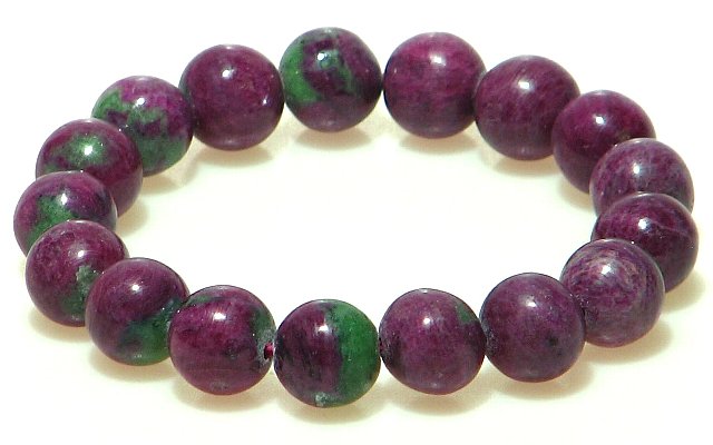 最高級AAA 神秘的ルビーインゾイサイト 13mm ブレスレット【7月 誕生石】【15cm 16.5cm 18cm】紅玉 情熱 仁愛 威厳 天然石 数珠 アクセ...