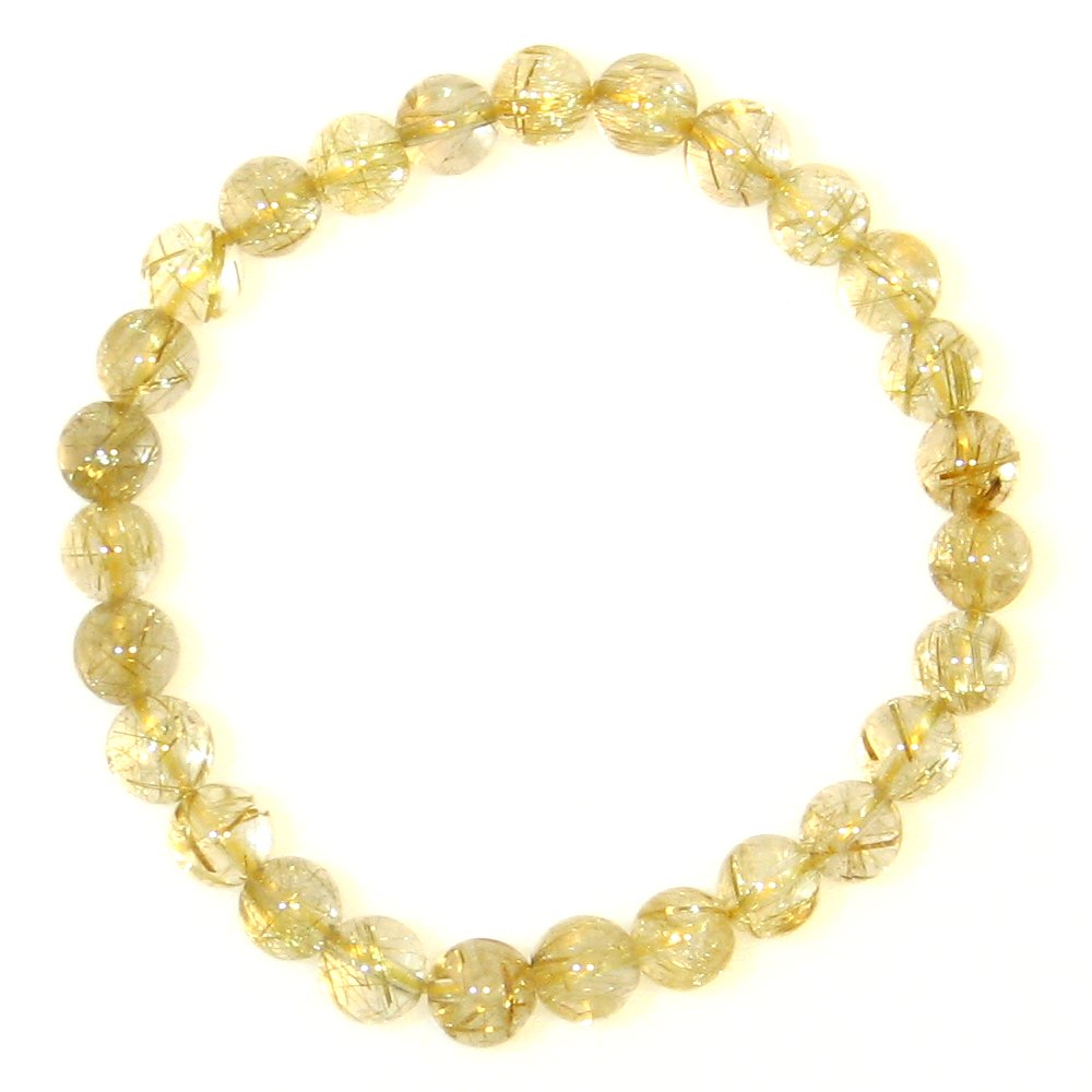 AAA ルチルクォーツ 7.0mm 透明感の高いブレスレット【8月 誕生石】【15cm 16.5cm 18cm 20cm】愛、美の象徴 信頼関係 行動力 強運 ...