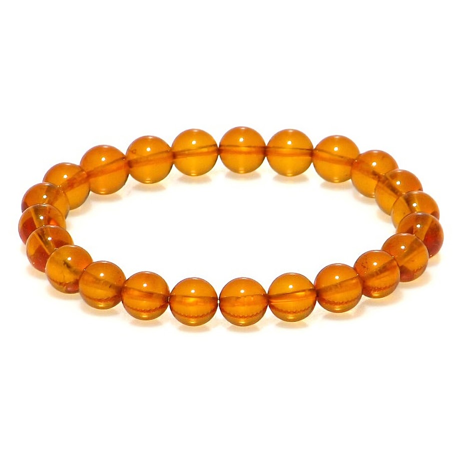 AAA 天然琥珀 バルティックアンバー 8.5mm ブレスレット 【15cm 16.5cm 18cm 20cm】【6月 誕生石】琥珀 数珠 念珠 天然石 パワー...
