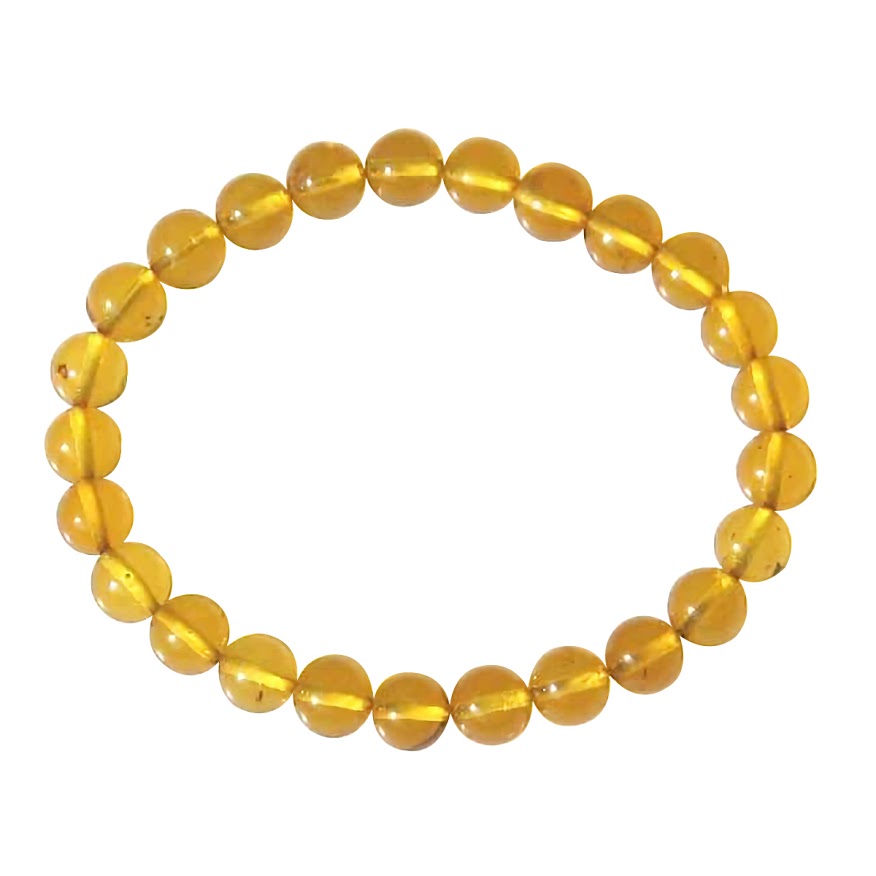 AAA 天然琥珀 バルティックアンバー 7mm ブレスレット【15cm 16.5cm 18cm 20cm】【6月 誕生石】琥珀 数珠 念珠 抱擁 長寿 繁栄 天...