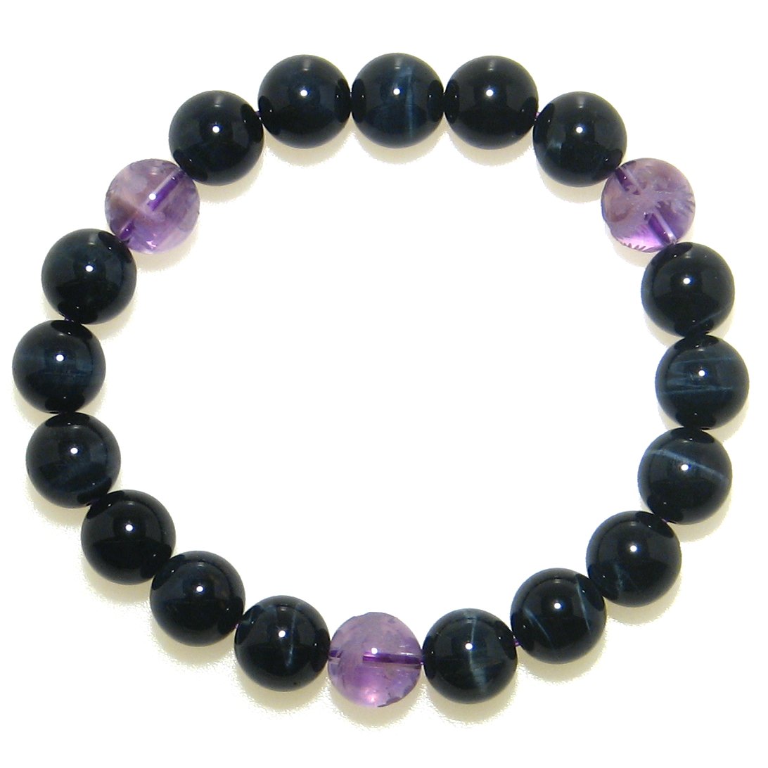 五爪龍彫紫水晶&AAAホークスアイ...