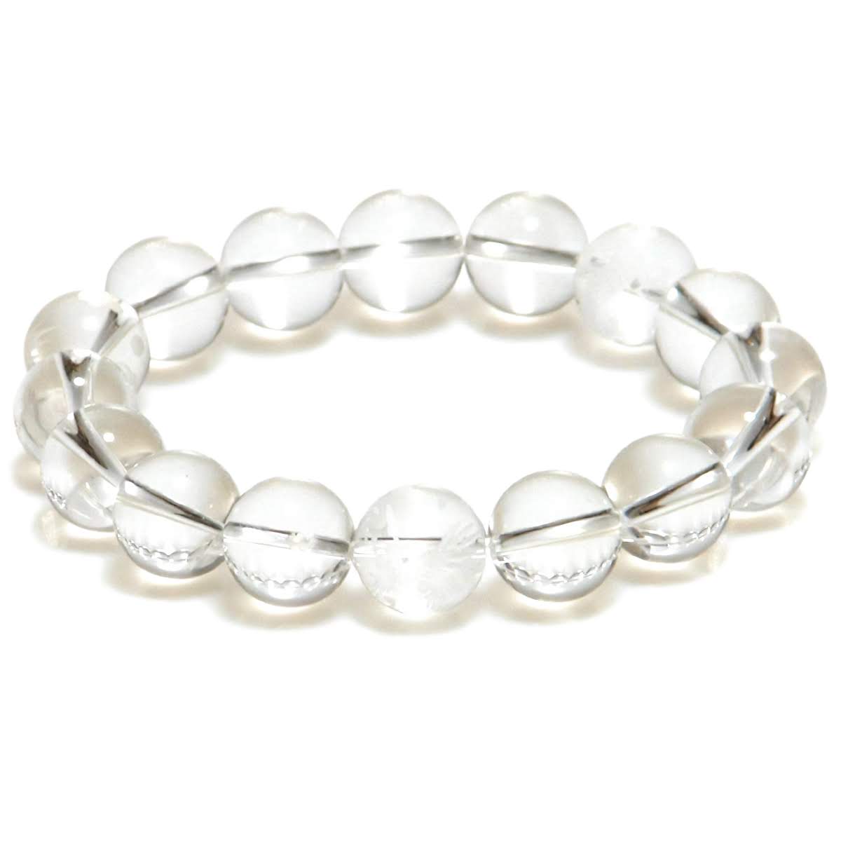 白龍水晶 14mm 吉兆ブレスレット【16.5cm 18cm 20cm 22cm 24cm】【4月 誕生石】浄化 健康 リズム ギフト 数珠 念珠 天然石 パワ...