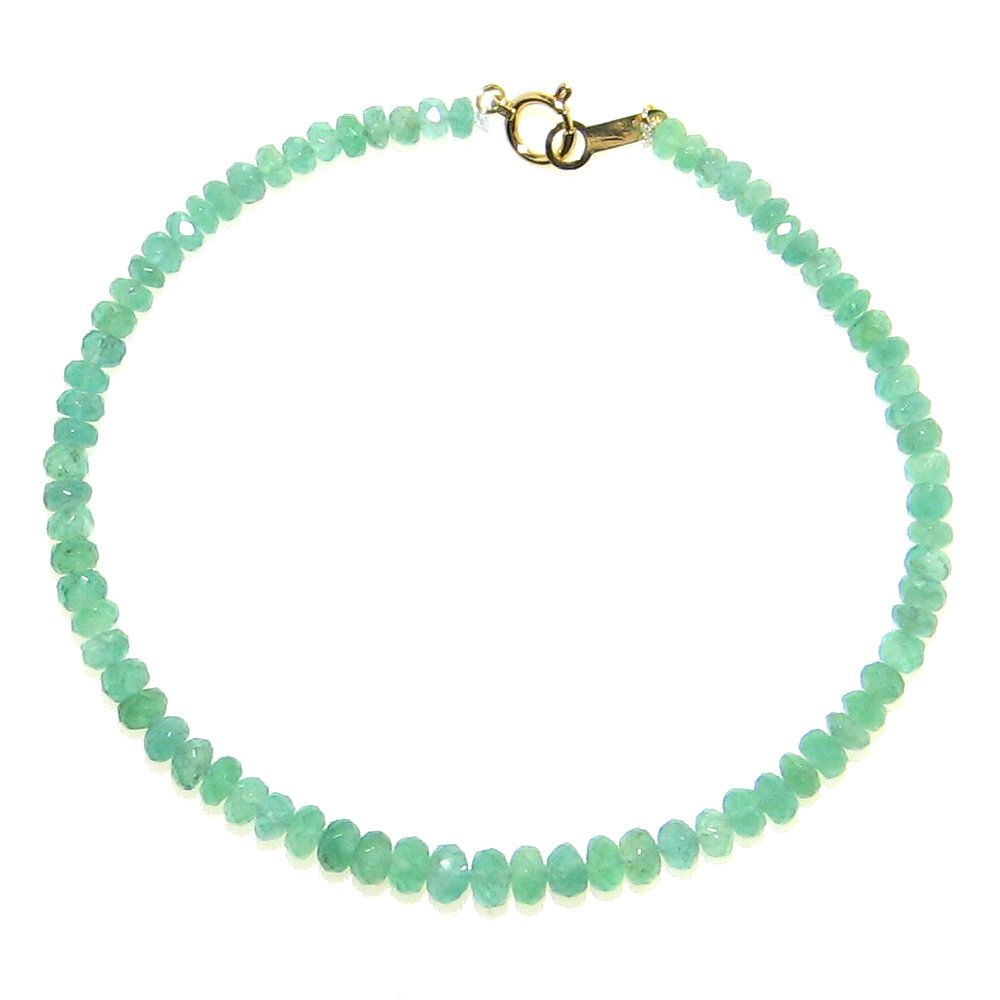 宝石質AAA エメラルド ボタンカット K18YG(イエローゴールド)ブレスレット 【鑑別書付き】【15cm 16.5cm 18cm 20cm】【5月 誕生石】...