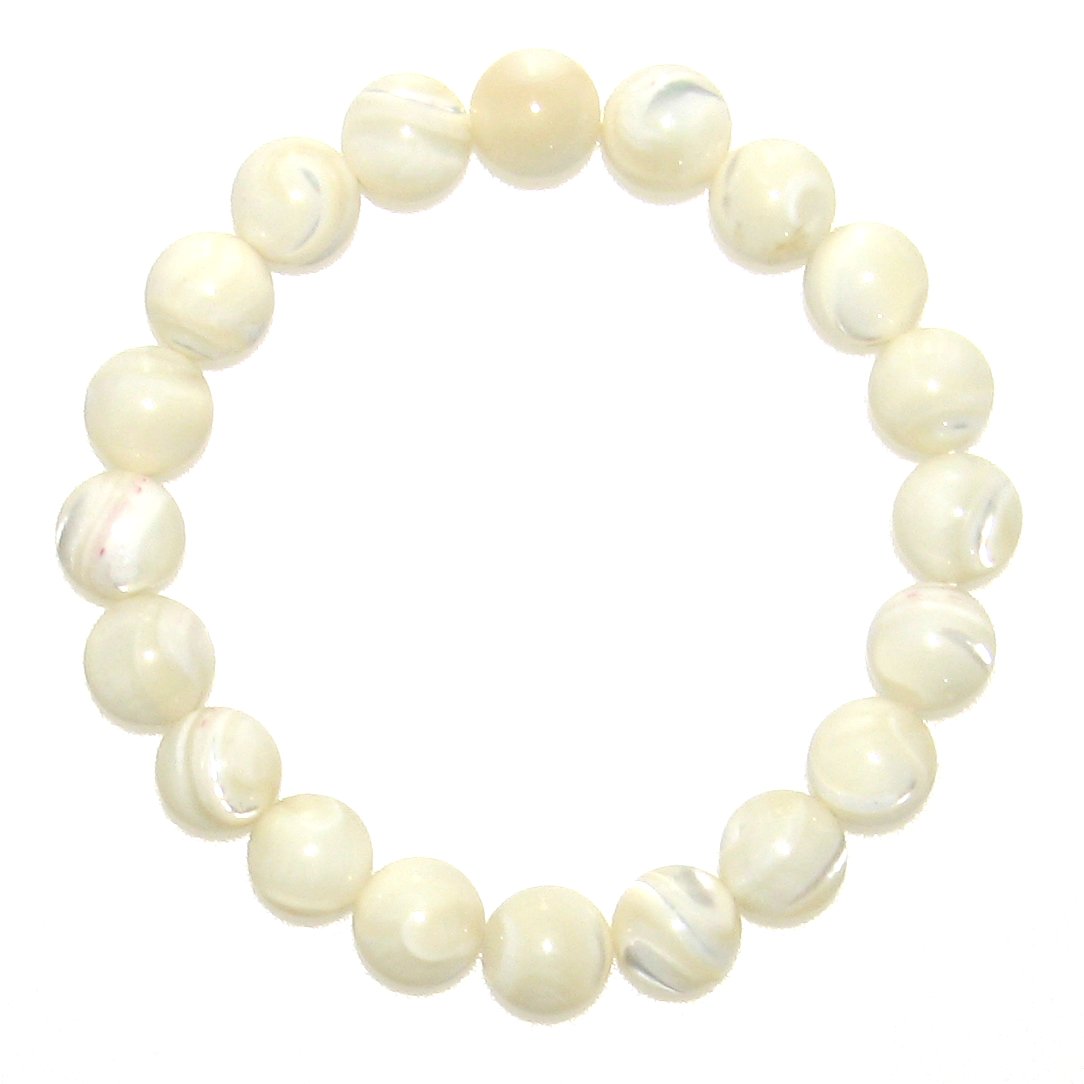真珠の光 マザーオブパール 10mm ボールブレスレット【15cm 16.5cm 18cm 】【6月誕生石】アコヤ 冠婚葬祭 月 人魚 念珠 天然石 数珠 上品...