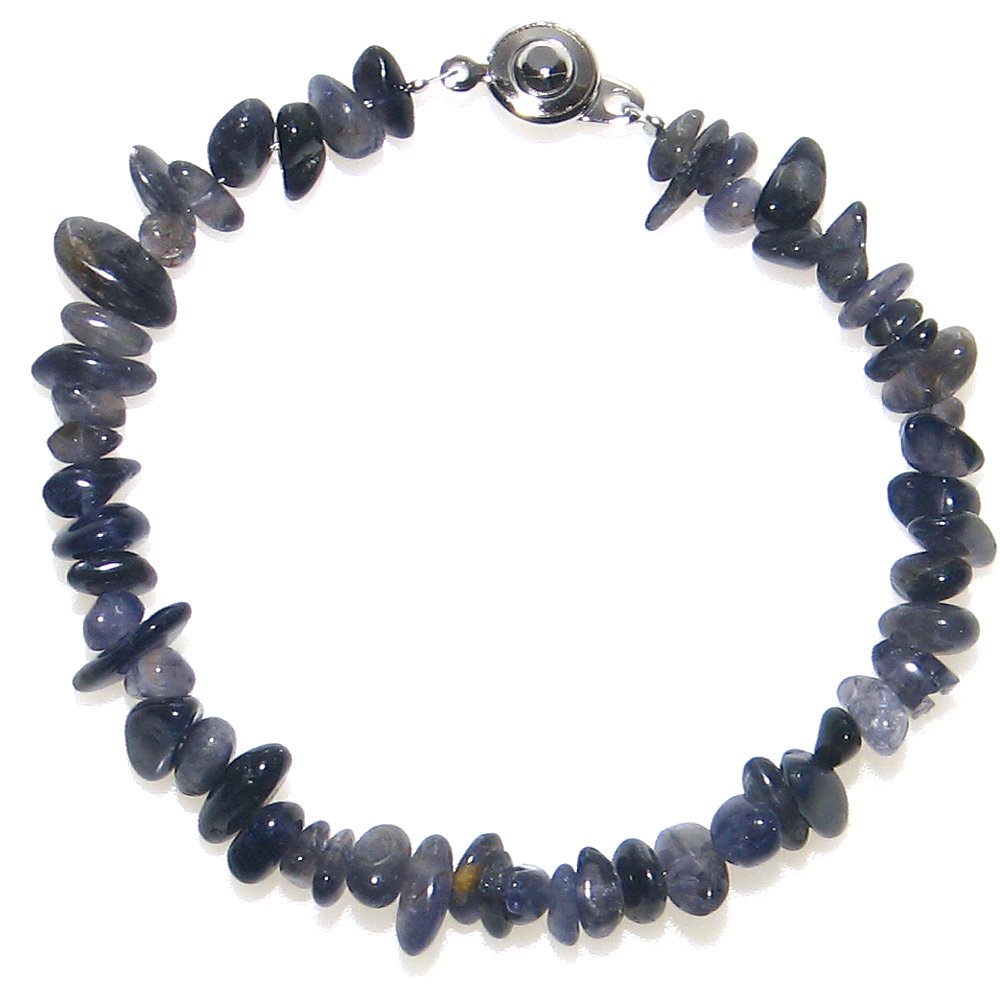 アイオライト チップ ブレスレット【15cm 16.5cm 18cm 20cm】【3月誕生石】菫色 誠実 幸せな結婚 恋愛 浄化 健康 リズム ギフト 数珠 念...