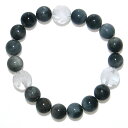 白虎水晶&イーグルアイ(ホワイトタイガーアイ) 12mm ブレスレット【15cm 16.5cm 18cm 20cm 22cm】最強白虎 虎目石 天然石 数珠 ア...