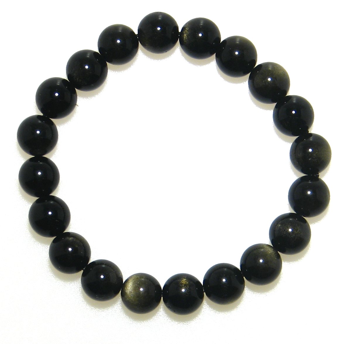 AAAゴールデンオブシディアン(黒曜石)10mmブレスレット 【12月 誕生石】【16.5cm 18cm 20cm】 オブシディアン 安心 繊細能力 天然記念物...