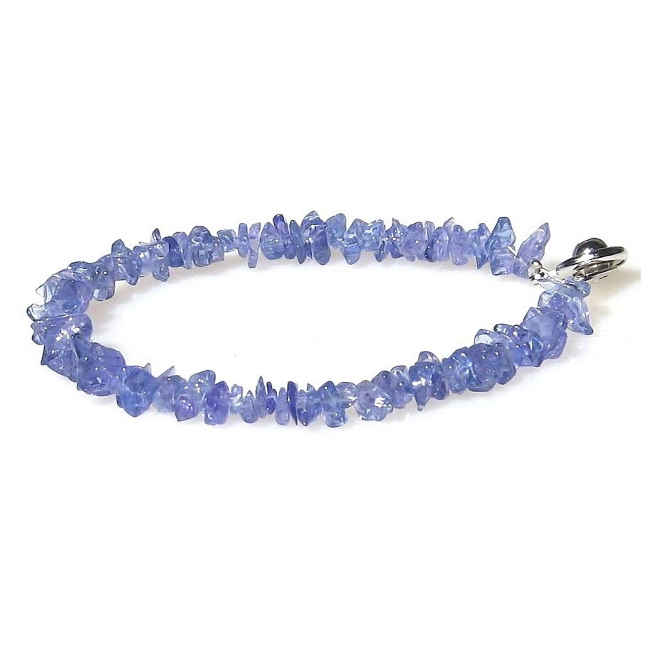 宝石質 高級タンザナイト チップブレスレット 【15cm 16.5cm 18cm】【12月 誕生石】 ブルーゾイサイト 恋愛 誇り 希望 知性 夕暮れの空色 ギ...