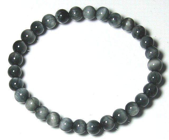 AA 美しいイーグルアイ(ホワイトタイガーアイ) 6mm ブレスレット【15cm 16.5cm 18cm】【10月 誕生石】 虎目石 行動力 直観力 パワー 数...