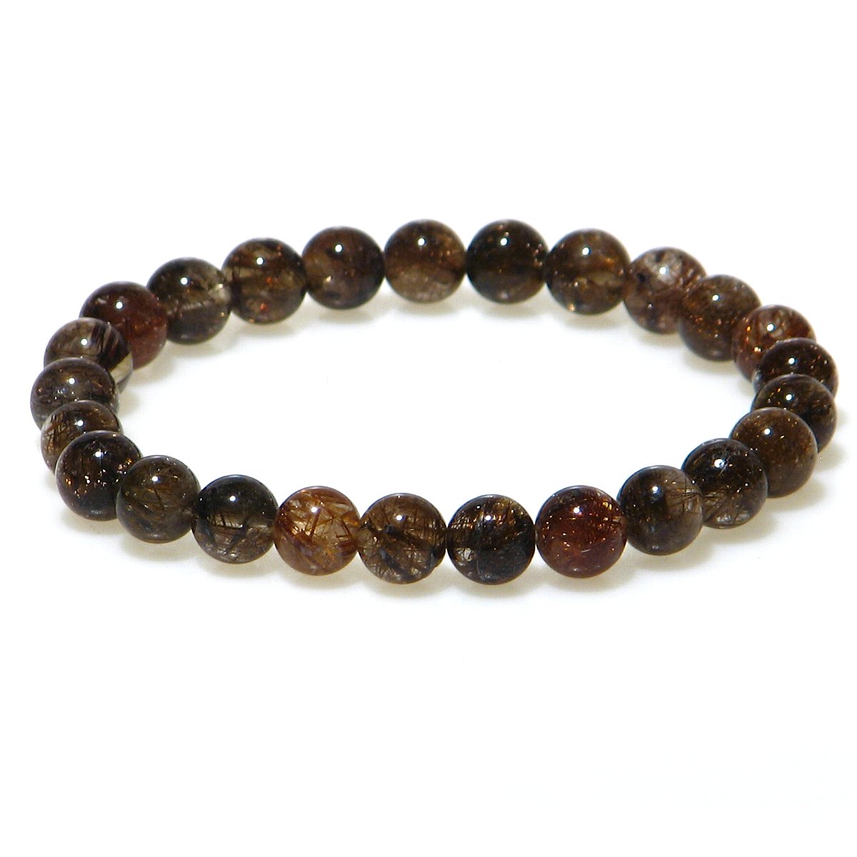 最高級AAA びっしりの ブラウンレッド ルチルクォーツ (銅針水晶) 8mm ブレスレット 【8月 誕生石】【15cm 16.5cm 18cm】強運の石 天然...