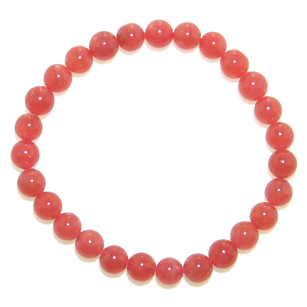 宝石級 AAA インカローズ (ロードクロサイト) 6.5mm ブレスレット 鑑別書付き 【16.5cm】【7月 誕生石】ロードクロサイトインカ帝国 王家の石 ...