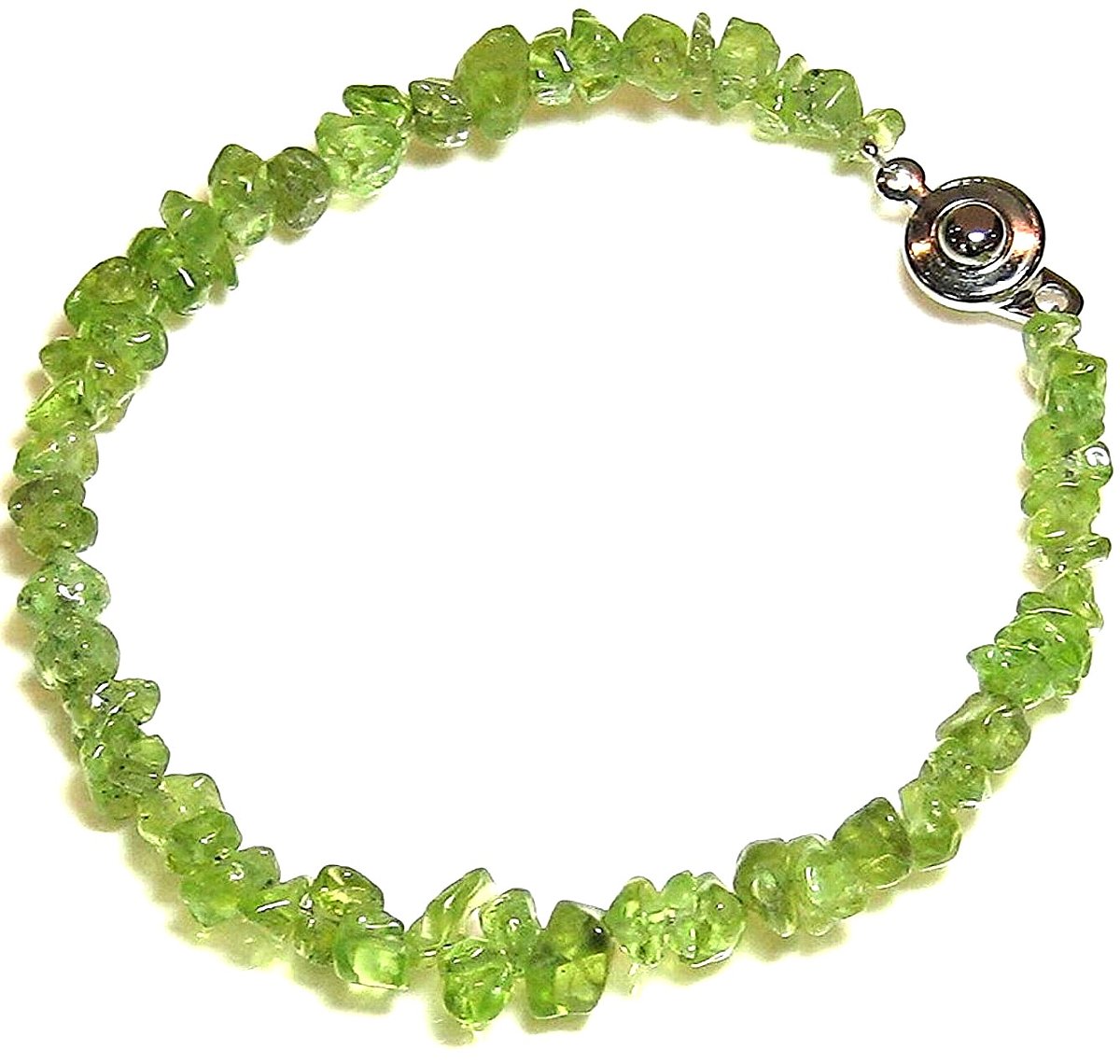 ペリドットチップ 優しさブレスレット【8月 誕生石】【15cm 16.5cm 18cm 20cm】【留め金具ニューホック使用、便利!】ポジティブ 夫婦の幸福 太...