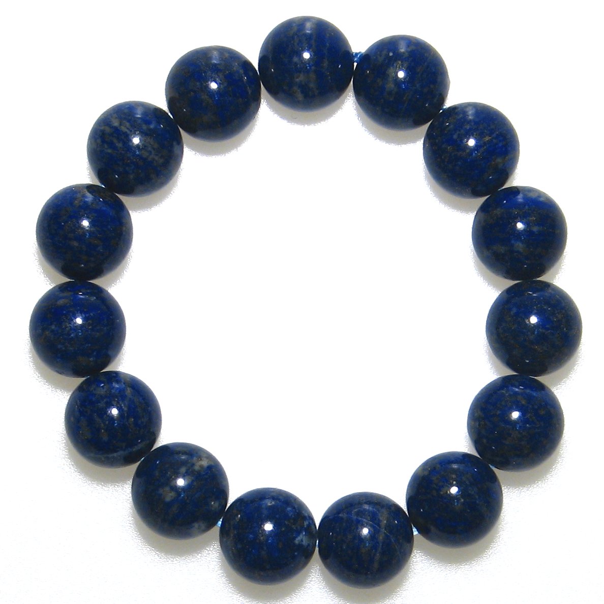 12月誕生石 Aグレード ラピスラズリ 14mm ブレスレット【16.5cm 18cm 20cm 22cm】【12月 誕生石】瑠璃 天然石 数珠 念珠 繁栄 成...