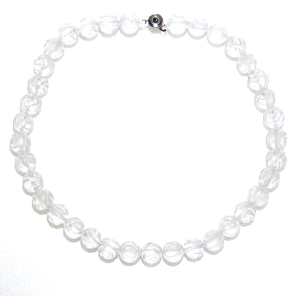 直径12mm 薔薇の水晶 ローズカットクォーツ チョーカー【38cm 40cm 42cm 45cm】【4月 誕生石】浄化 健康 リズム ギフト 数珠 念珠 天然...