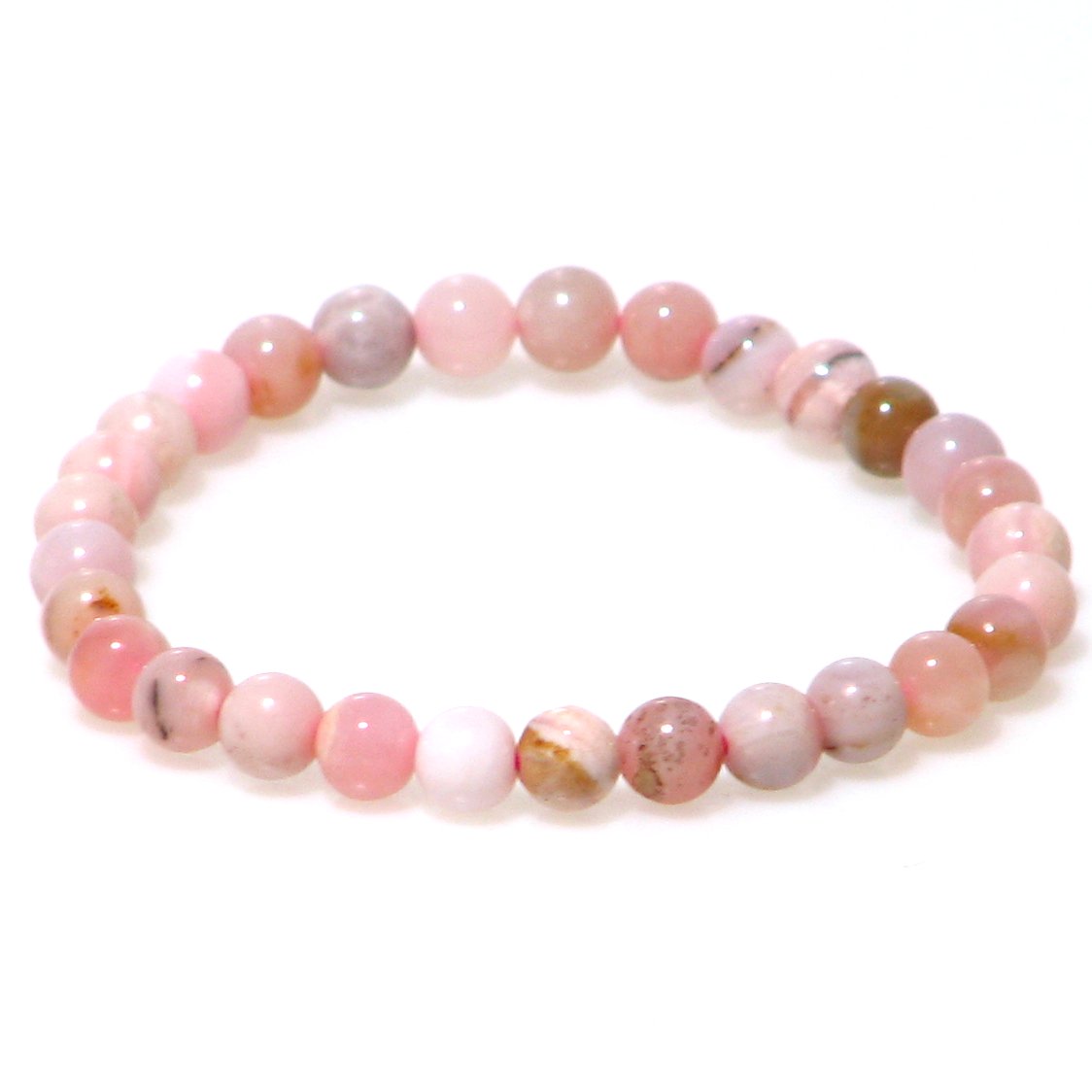 A ピンクオパール 6mm ブレスレット 【15cm 16.5cm 18cm】【10月 誕生石】愛の石「キューピットストーン」 希望 無邪気 友情 浄化 健康 ...