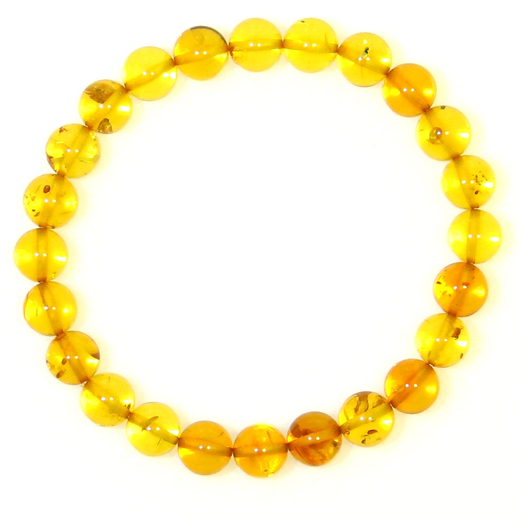 バルティック アンバー (天然琥珀) 8mm クラック入り ブレスレット 【15cm 16.5cm 18cm】【6月 誕生石】琥珀 数珠 念珠 抱擁 長寿 繁栄...