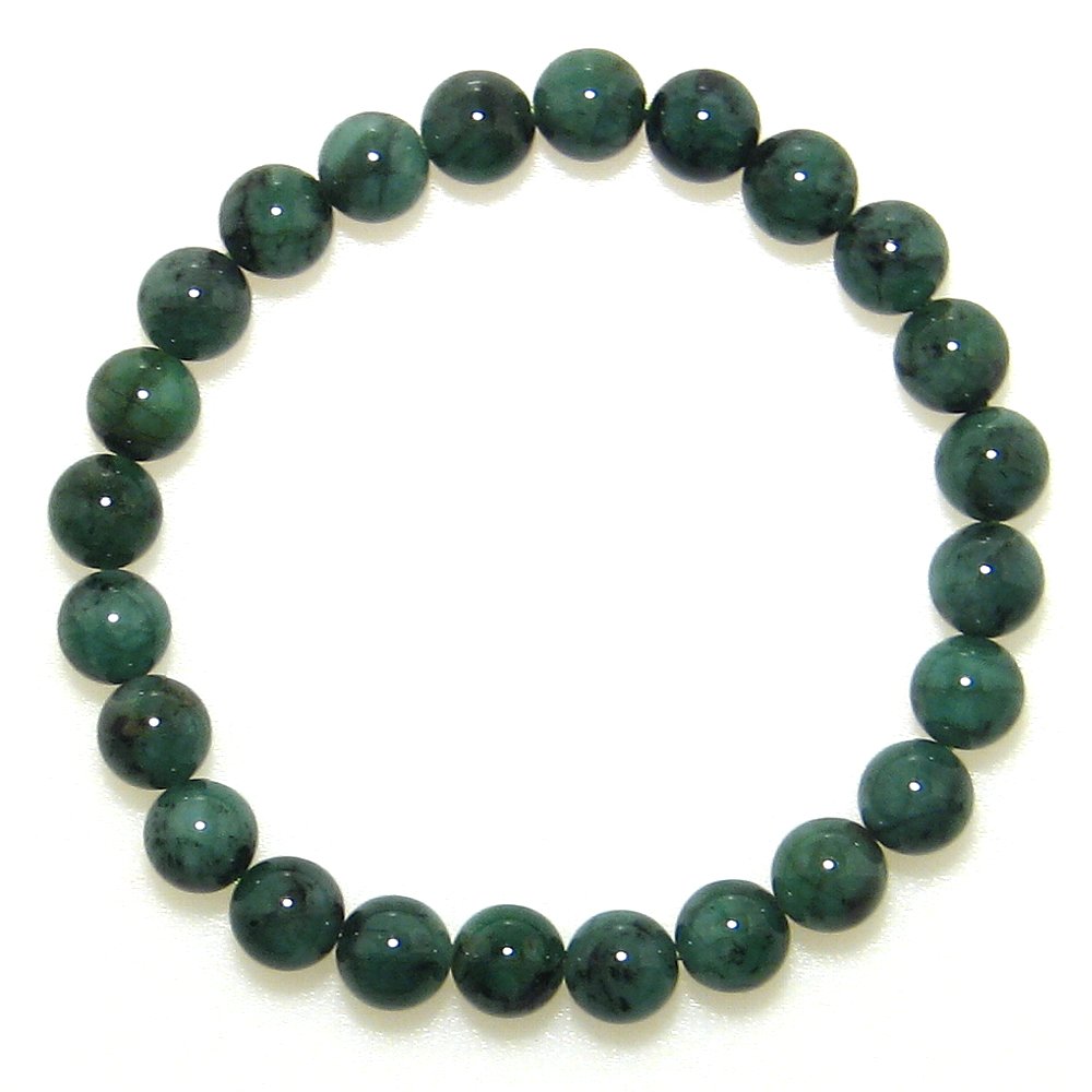 富と栄光の象徴 エメラルド AAグレード 8mm ブレスレット 【鑑別書付き】【18cm】【5月 誕生石】幸福 幸運 希望 健康 愛情 天然石 パワーストーン ...