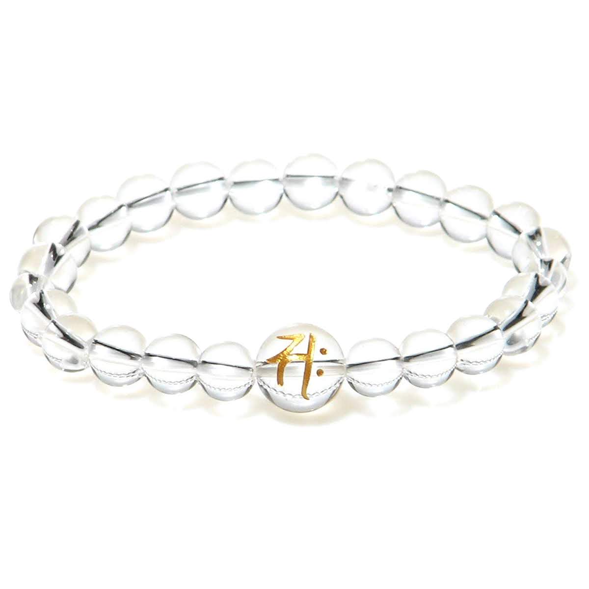 午年守護勢至菩薩水晶風水梵字腕輪【4月 誕生石】天然石 数珠 アクセサリー ジュエリー パワーストーン メンズ レディース ブレスレット