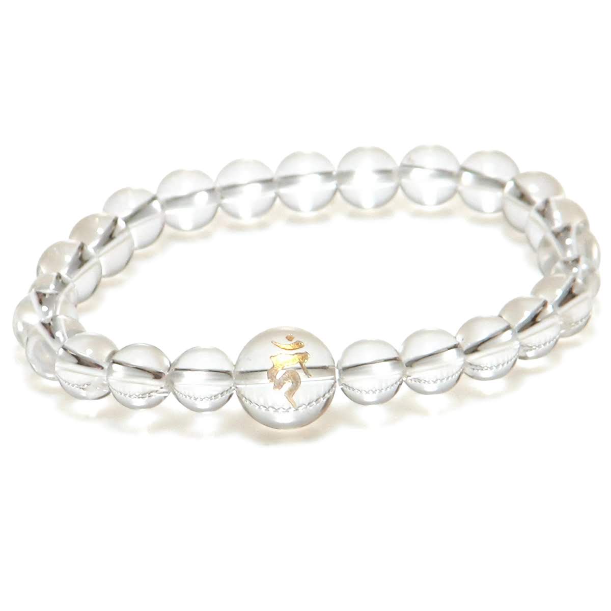 酉年守護不動明王 水晶 梵字 ブレスレット【4月 誕生石】【16.5cm 18cm 20cm】クリスタル クォーツ 浄化 健康 リズム ギフト 数珠 念珠 天然...