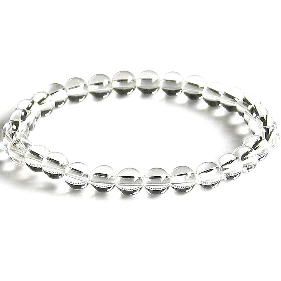 AAA 水晶 6mm 可愛いブレスレット【15cm 16.5cm 18cm 20cm】【4月 誕生石】 浄化 健康 リズム ギフト クリスタル クオーツ クォー...