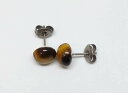 光るシャトヤンシー! タイガーアイ 8mm カボションカットチタンピアス【8mm】【10月 誕生石】虎目石 天然石 パワーストーン レディース メンズ ジュエリ...