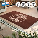 玄関マット wash dry(ウォッシュ アンド ドライ) Tree of Life Reddish Brown 75x120cm ブルー グレイッシュ｜屋外 室内 おしゃれ 北欧 滑り止め 薄型 洗える ウォッシャブル エントランスマット ドアマット クリーンテックス Kleen-Tex