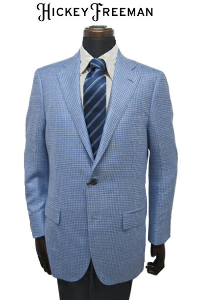 【半額 50％オフ】 ヒッキーフリーマン メンズ ジャケット ロロピアーナ素材 サマーカシミヤ シルク 無地 ブルー 春夏物 A7 AB4 AB5 AB6 AB7 BB4 BB5 BB6