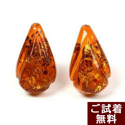琥珀イヤリング琥珀ピアスイエローア...
