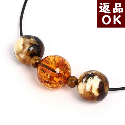 ＼P5倍＆最大25％OFFクーポン／虎琥珀 ネックレス イエローアンバー チョーカー 40cm～46cm バルト産 送料無料 琥珀屋 ハンドメイド 手作り パワーストーン 天然石 No 1883(4)