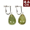 \最大30%OFFクーポン/琥珀 イヤリング 琥珀 ピアス カリビアングリーンアンバー 雫型 ティアドロップ シルバー カリブ産 送料無料 琥珀屋 ハンドメイド パワーストーン 天然石 スクリューバック No 2593 ギフト ギフト