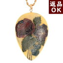 琥珀 ペンダントトップ ネックレス ロイヤルアンバー ミルキー 乳白琥珀 マット 蒔絵 薔薇 バラ お花 パンジー 雫型 ティアドロップ型 K18 チェーン別売...
